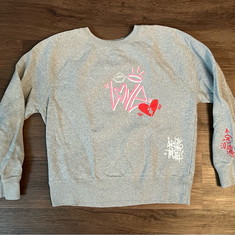 Zadig & Voltaire Gray and Pink Graphic Sweatshirt